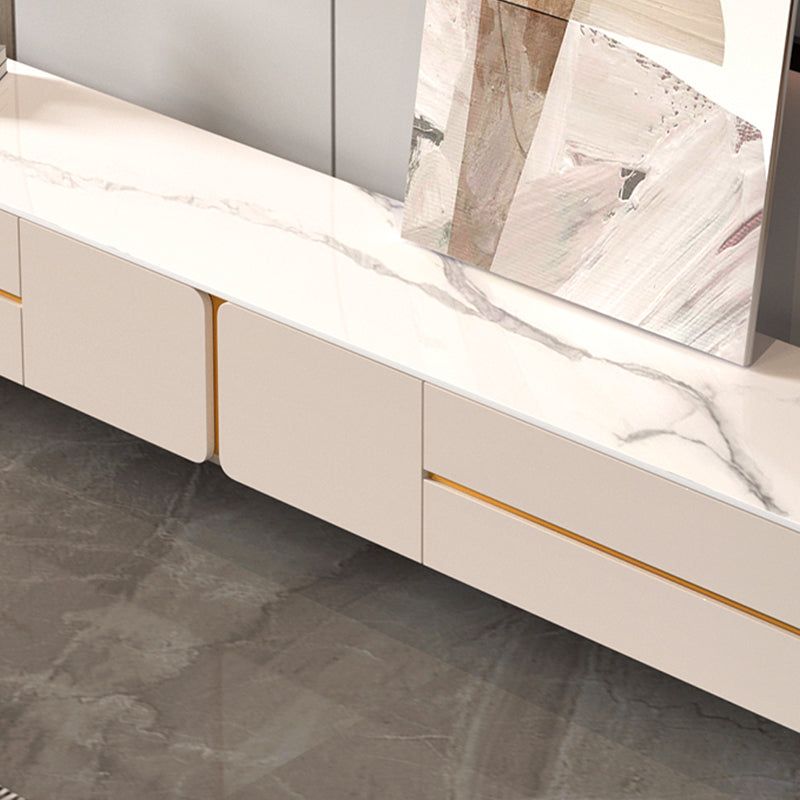 Glam Stone TV Media Console Enclosed Storage Stand Console for Living Room Clearhalo 'furn' 'furn_tv_stands_entertainment_centers' 'Furniture' 'Living Room Furniture' 'TV Stands & Entertainment Centers' 'TV Stands & Media Storage Furniture' 'tv_stands_entertainment_centers' 6881983