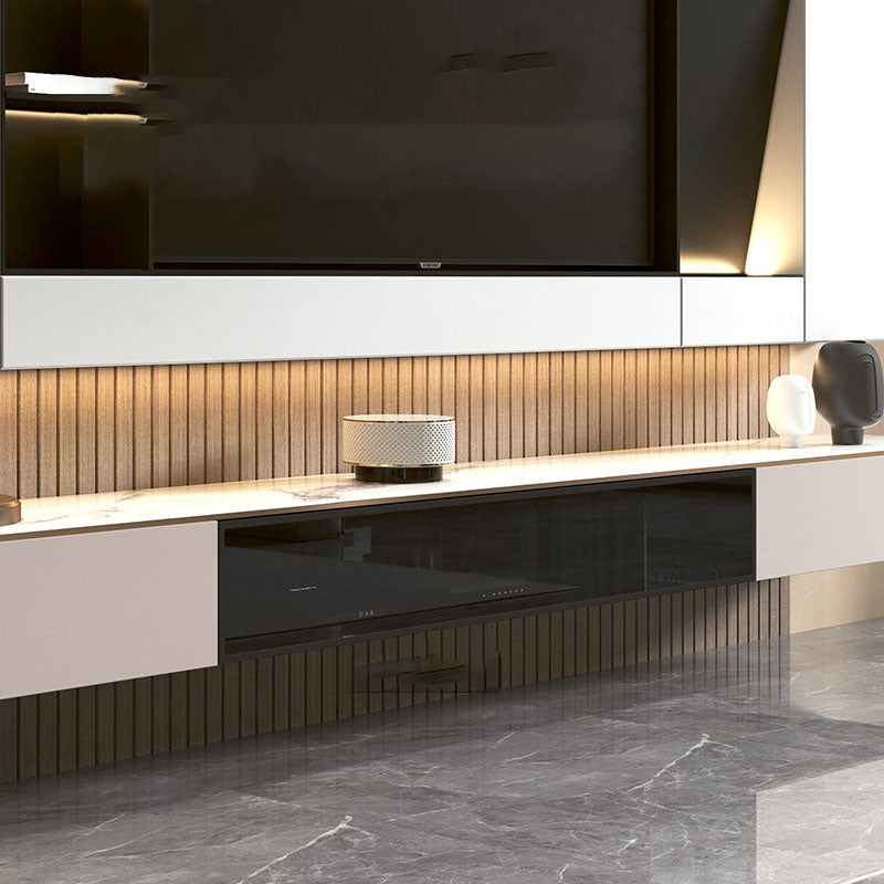 Consola de televisión contemporánea Consola de medios de televisión de piedra para sala de estar