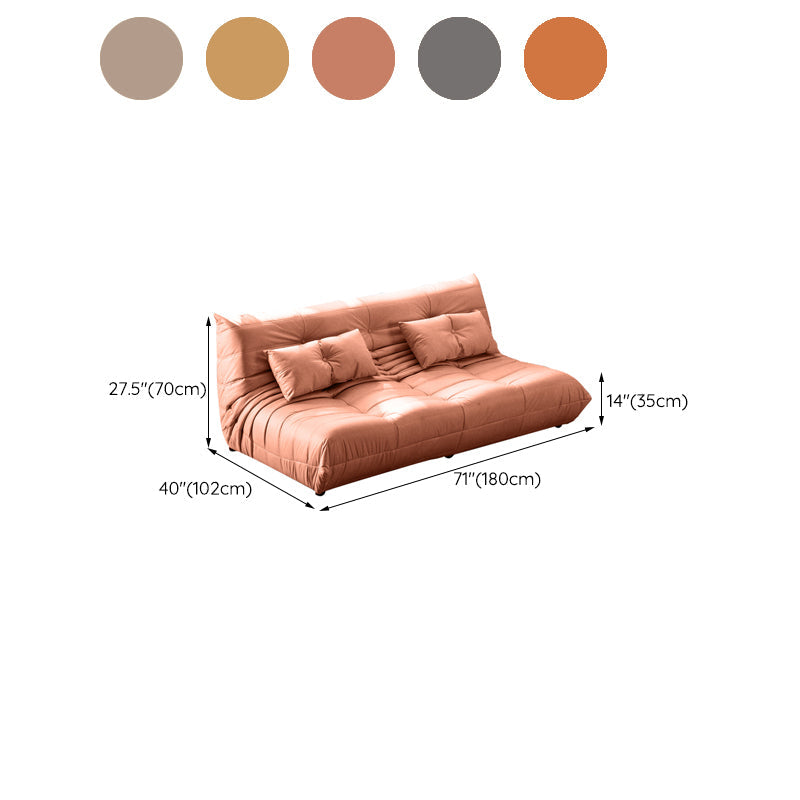 3-Seater Tufted Faux Leather Sofa Contemporary 70.9" W Armless Seating Clearhalo 'furn' 'furn_sofas' 'Furniture' 'Living Room Furniture' 'Sofa' 'sofas' 6882109