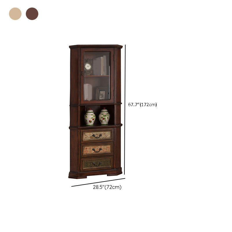 Mid-Century Modern Cabinet with Drawers and Doors in Distressed Wood Clearhalo 'Cabinets & Chests' 'cabinets_chests' 'furn' 'furn_cabinets_chests' 'Furniture' 'Living Room Furniture' 6882141