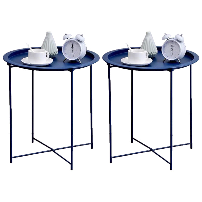 Metal Modern Accent Table Nightstand Antique Finish Bed Nightstand