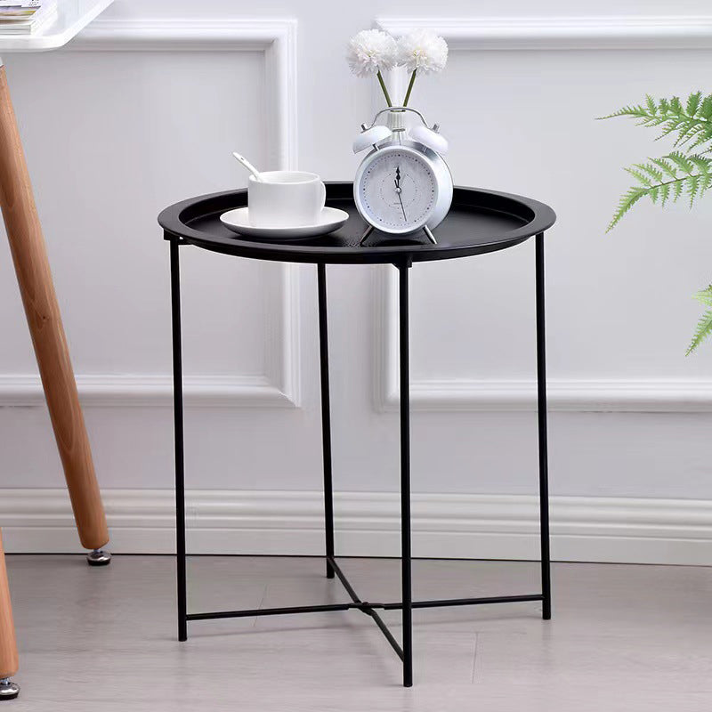 Metal Modern Accent Table Nightstand Antique Finish Bed Nightstand