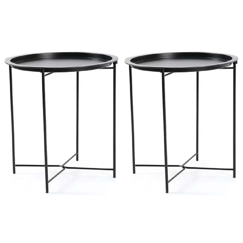 Metal Modern Accent Table Nightstand Antique Finish Bed Nightstand