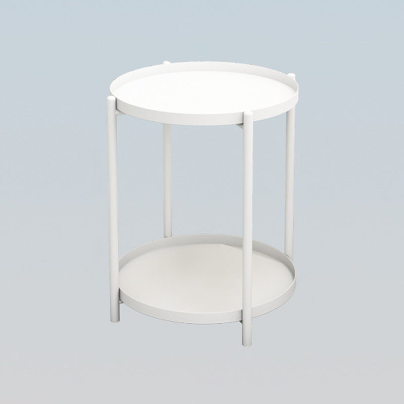 Modern Accent Table Nightstand Metal Antique Finish Night Table White 1 Piece Clearhalo 'Bedroom Furniture' 'furn' 'furn_night_stand' 'Furniture' 'night_stand' 'Nightstands' 6882161