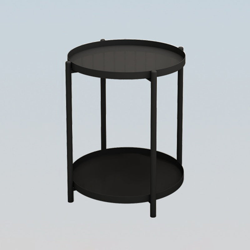 Modern Accent Table Nightstand Metal Antique Finish Night Table Black 1 Piece Clearhalo 'Bedroom Furniture' 'furn' 'furn_night_stand' 'Furniture' 'night_stand' 'Nightstands' 6882164