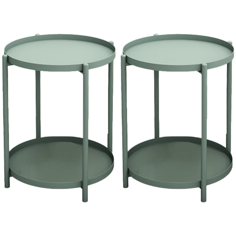 Modern Accent Table Nightstand Metal Antique Finish Night Table Green 2 Piece Set Clearhalo 'Bedroom Furniture' 'furn' 'furn_night_stand' 'Furniture' 'night_stand' 'Nightstands' 6882180