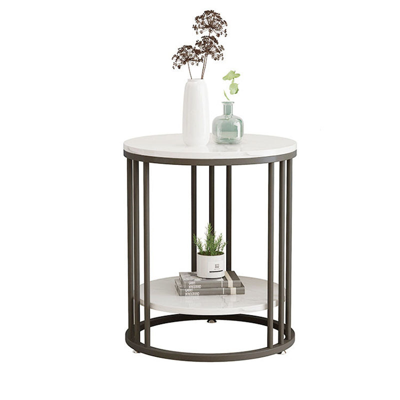 Glam Bedside Cabinet Antique Finish Nightstand with 2 Shelves