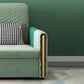 36.22"H Square Arm Sleeper Glam Styled Sleeper Sofa Bed in Green