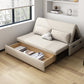 Modern Linen Blend Sleeper Sofa Upholstered Armless Sofa Bed Storage Included Clearhalo 'furn' 'furn_futons' 'Furniture' 'Futons & Daybeds' 'Futons' 'Living Room Furniture' 6882208