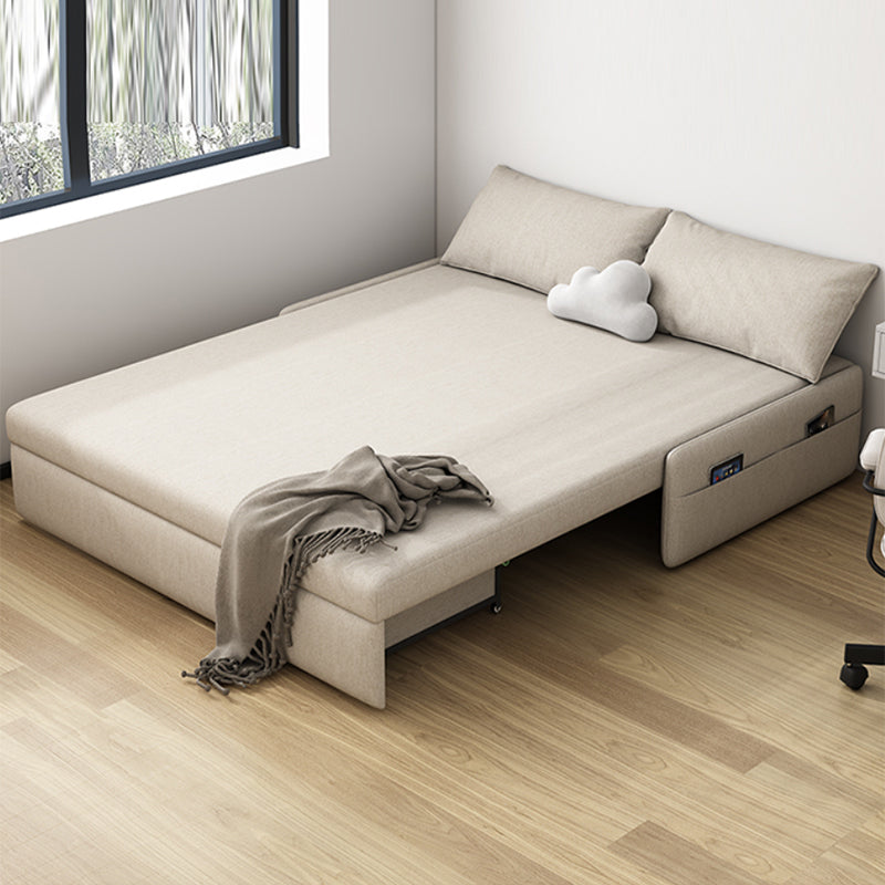 Modern Linen Blend Sleeper Sofa Upholstered Armless Sofa Bed Clearhalo 'furn' 'furn_futons' 'Furniture' 'Futons & Daybeds' 'Futons' 'Living Room Furniture' 6882209