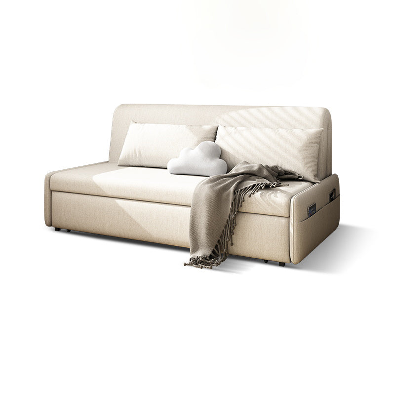 Modern Linen Blend Sleeper Sofa Upholstered Armless Sofa Bed Clearhalo 'furn' 'furn_futons' 'Furniture' 'Futons & Daybeds' 'Futons' 'Living Room Furniture' 6882211