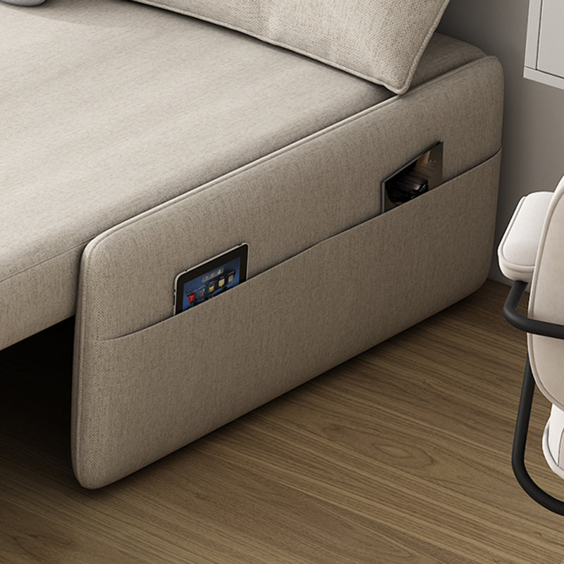 Modern Linen Blend Sleeper Sofa Upholstered Armless Sofa Bed Clearhalo 'furn' 'furn_futons' 'Furniture' 'Futons & Daybeds' 'Futons' 'Living Room Furniture' 6882213