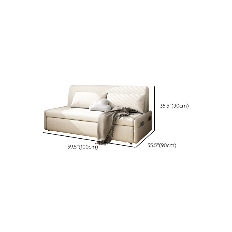 Modern Linen Blend Sleeper Sofa Upholstered Armless Sofa Bed Clearhalo 'furn' 'furn_futons' 'Furniture' 'Futons & Daybeds' 'Futons' 'Living Room Furniture' 6882214