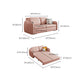 Scandinavian Faux Leather Sleeper Sloped Arm Sofa Bed in Pink Clearhalo 'furn' 'furn_futons' 'Furniture' 'Futons & Daybeds' 'Futons' 'Living Room Furniture' 6882230