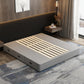 Eigentijdse lage matras inbegrepen bedframe grijs gestoffeerd getuft bed met 3 laden