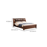 Solid Wood Walnut Standard Bed Lift Up Storage Bed Frame with Headboard and Footboard