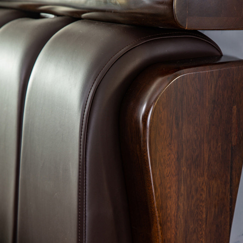 Solid Wood Standard Bed Walnut Bed Frame with Custom Gold Legs