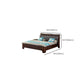 Solid Wood Standard Bed Walnut Bed Frame with Custom Gold Legs