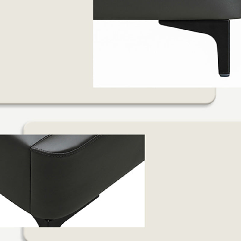 Letto a Wingback imbottito a Wingback in pelle vera contemporanea