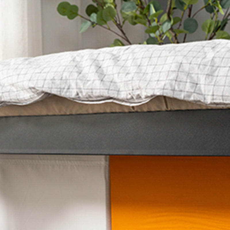 Letto a piattaforma metallica 36,61 "letto ad alto livello con testiera rivestita