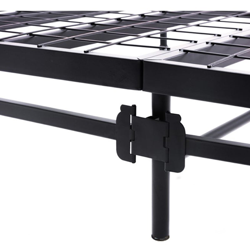 Schwarz/weißes Open-Frame-Bett 50-Zoll-Hochmetallbett mit Kopfteil