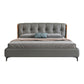 Contemporary Grey Standard Bed with Upholstered Headboard in Solid Wood Clearhalo 'Bedroom Furniture' 'Beds' 'furn' 'furn_beds' 'Furniture' 6882769