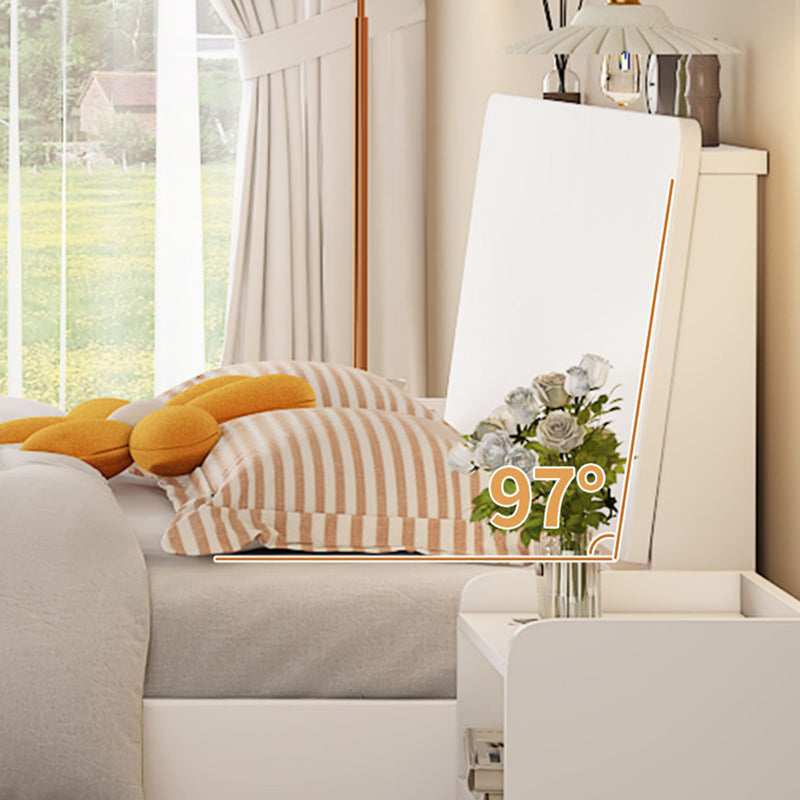 Solid Wood Standard Bed Modern White Bed Frame with Headboard Clearhalo 'Bedroom Furniture' 'Beds' 'furn' 'furn_beds' 'Furniture' 6882789