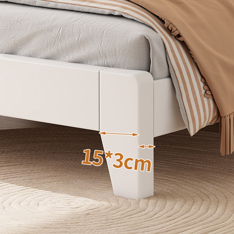 Solid Wood Standard Bed Modern White Bed Frame with Headboard Clearhalo 'Bedroom Furniture' 'Beds' 'furn' 'furn_beds' 'Furniture' 6882791