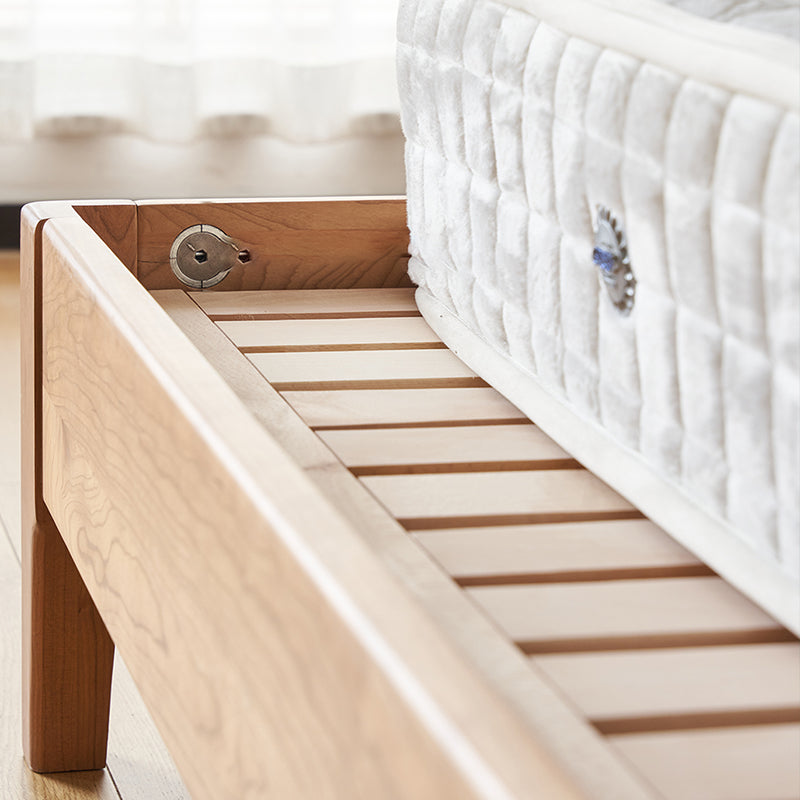 Modernes Standard -Bett Massivholzbettrahmen mit Kopfteil und Matratze