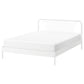 Letto a pannello in metallo bianco glam letto standard con testiera a frame aperto