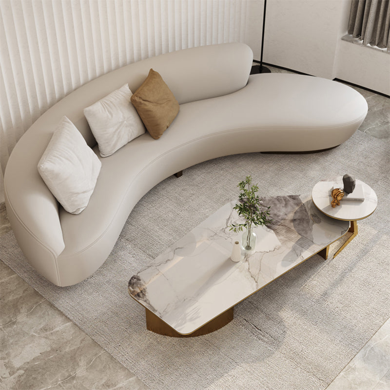 Faux Marble Coffee Table No Distressing Free-Form Single Coffee Table