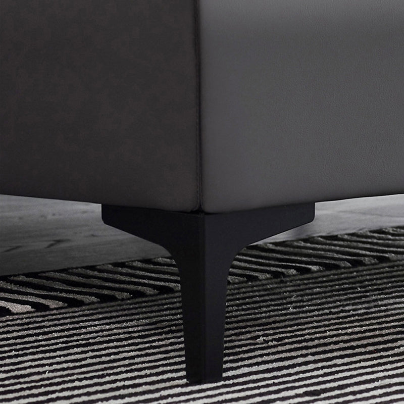 Letto a pannello in legno massiccio con testiera imbottita grigio letto