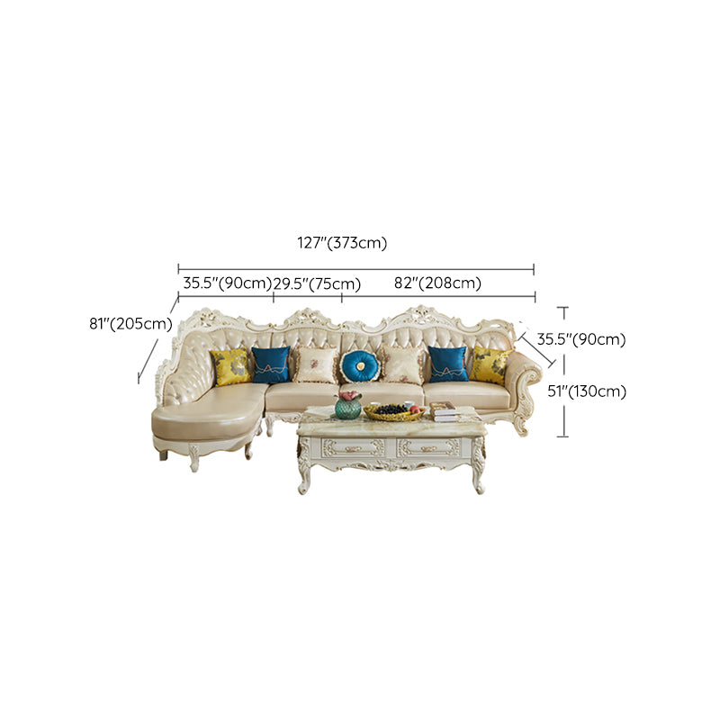 Callo champagne rustico sezionale braccio svasato sezionale con cuscini