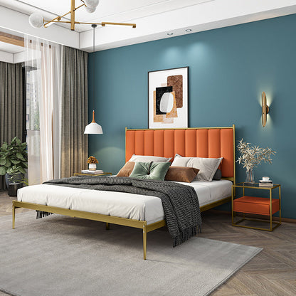 Metal Glam Metal Solid Colore Rettangolare Passa rivestito Standard Bed