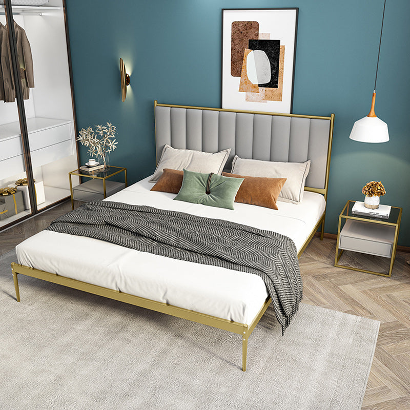 Metal Glam Metal Solid Colore Rettangolare Passa rivestito Standard Bed