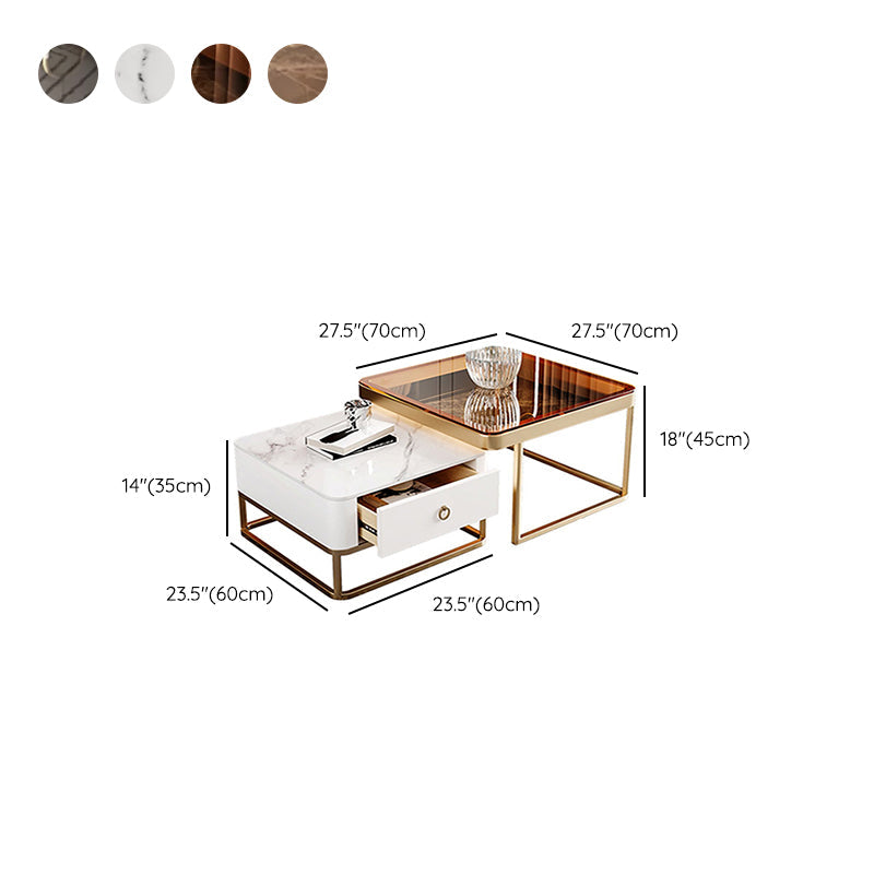Frame frame salontafel glamour vierkante cocktailtafel met lade