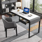 Modern Stone Office Desk Rectangular Desk con 2 cajones para el hogar