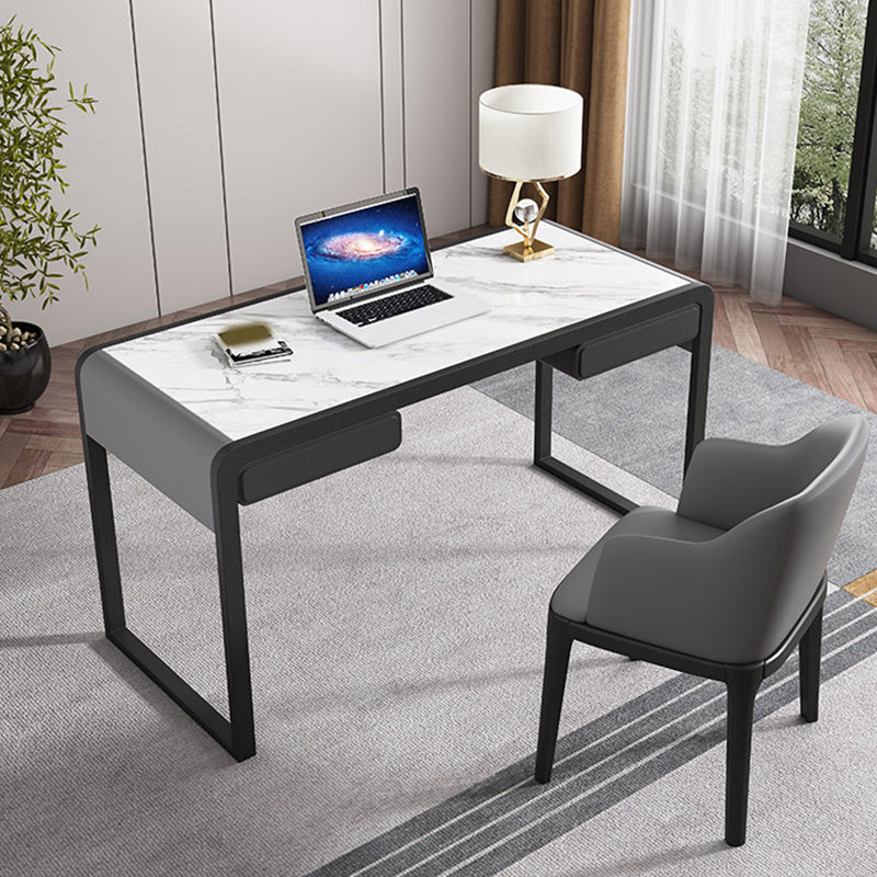 MODERNA STONE DESK OFFICE RECTANGLE TASSTANTE CON 2 cassetti per la casa