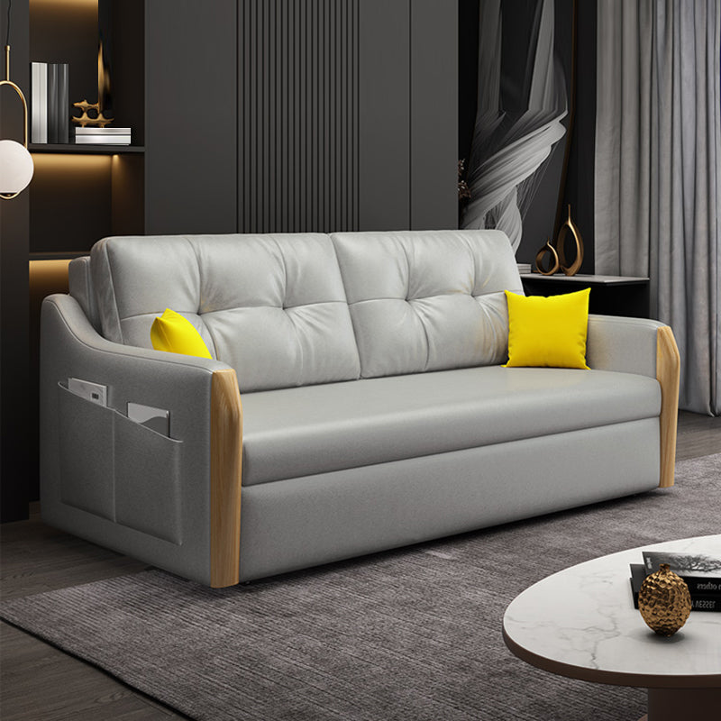 Divano a pelo in pista in finta pelle scandinava