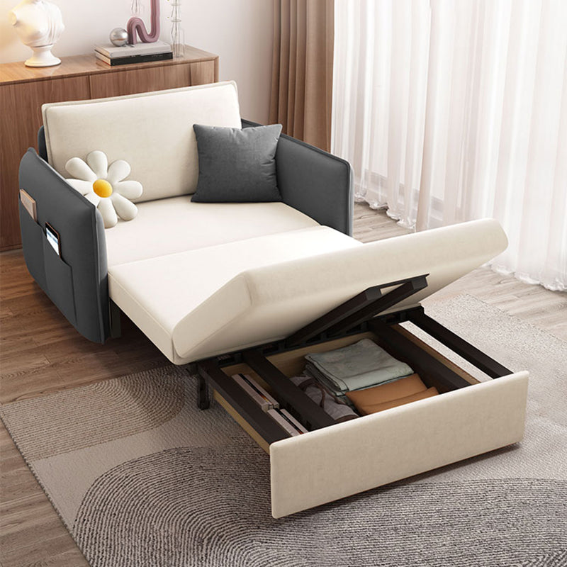 Glam Styled 35.43" H Sleeper Sofa Upholstered Square Arms Sofa Bed Clearhalo 'furn' 'furn_futons' 'Furniture' 'Futons & Daybeds' 'Futons' 'Living Room Furniture' 6883454