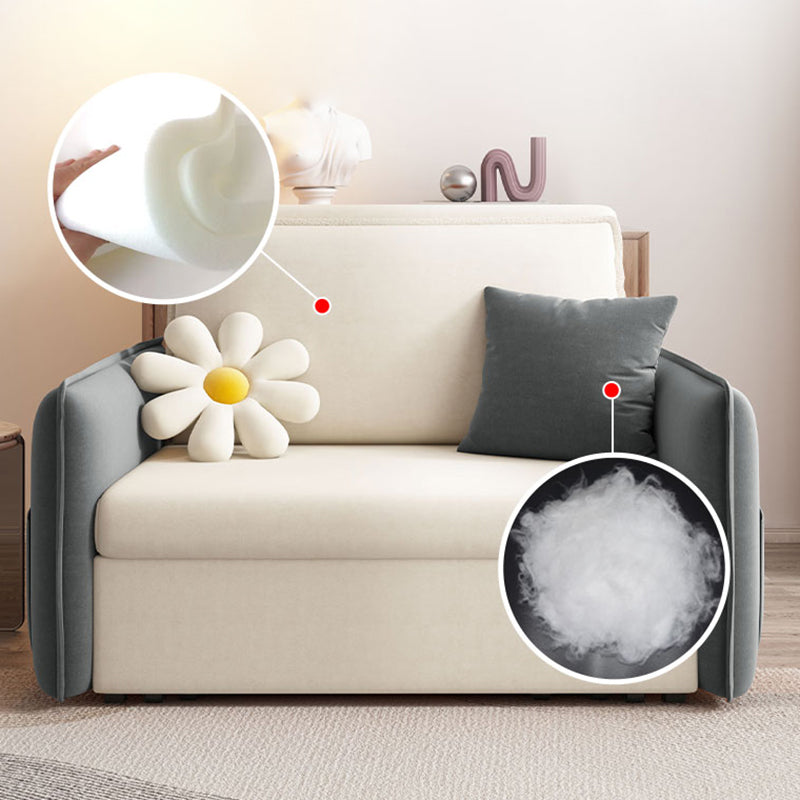 Glam Styled 35.43" H Sleeper Sofa Upholstered Square Arms Sofa Bed Clearhalo 'furn' 'furn_futons' 'Furniture' 'Futons & Daybeds' 'Futons' 'Living Room Furniture' 6883458