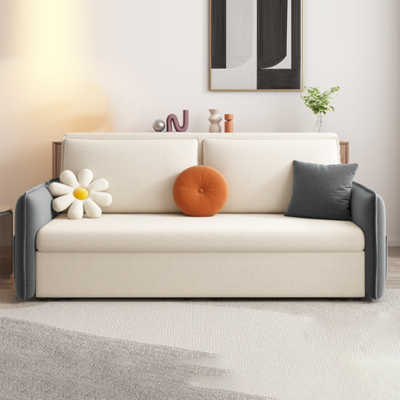 Glam Styled 35.43" H Sleeper Sofa Upholstered Square Arms Sofa Bed 87"L x 33"W x 35"H Clearhalo 'furn' 'furn_futons' 'Furniture' 'Futons & Daybeds' 'Futons' 'Living Room Furniture' 6883460