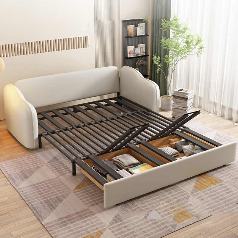 Contemporary Faux Leather Sleeper Sofa 30.7"H Slope Arm Sofa Bed