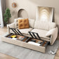 Glam Styled Fiber Sleeper Sofa Upholstered Pillow Top Arms Sofa Bed Storage Included Clearhalo 'furn' 'furn_futons' 'Furniture' 'Futons & Daybeds' 'Futons' 'Living Room Furniture' 6883499