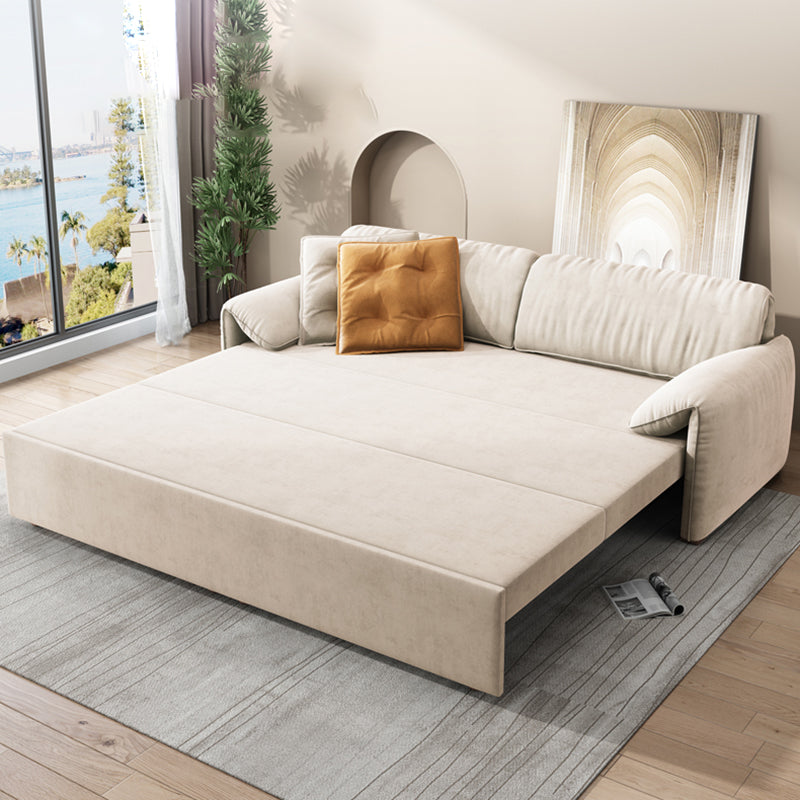 Glam Styled Fiber Sleeper Sofa Upholstered Pillow Top Arms Sofa Bed Clearhalo 'furn' 'furn_futons' 'Furniture' 'Futons & Daybeds' 'Futons' 'Living Room Furniture' 6883500