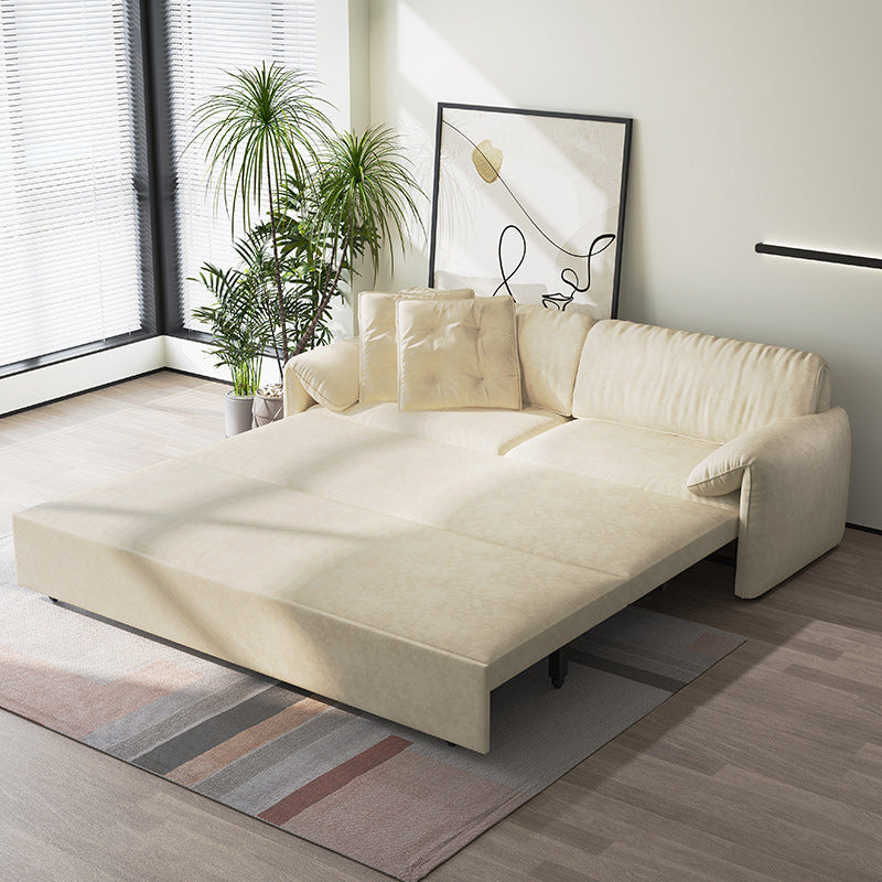 Glam Styled Fiber Sleeper Sofa Upholstered Pillow Top Arms Sofa Bed Clearhalo 'furn' 'furn_futons' 'Furniture' 'Futons & Daybeds' 'Futons' 'Living Room Furniture' 6883507