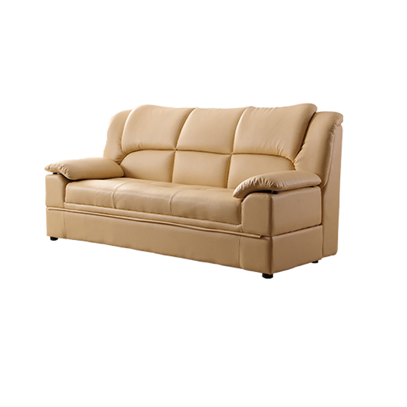 Modern Leather Pillow Top Arms Sleeper Sofa Biscuit Back Sofa Bed