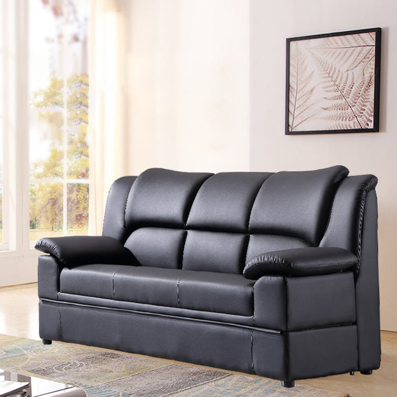 Modern Leather Pillow Top Arms Sleeper Sofa Biscuit Back Sofa Bed