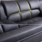 Modern Leather Pillow Top Arms Sleeper Sofa Biscuit Back Sofa Bed