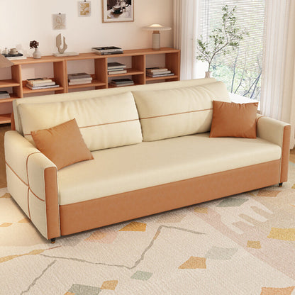 Scandinavian Square Arm Sofa Bed 33.46" H Sleeper with Storage